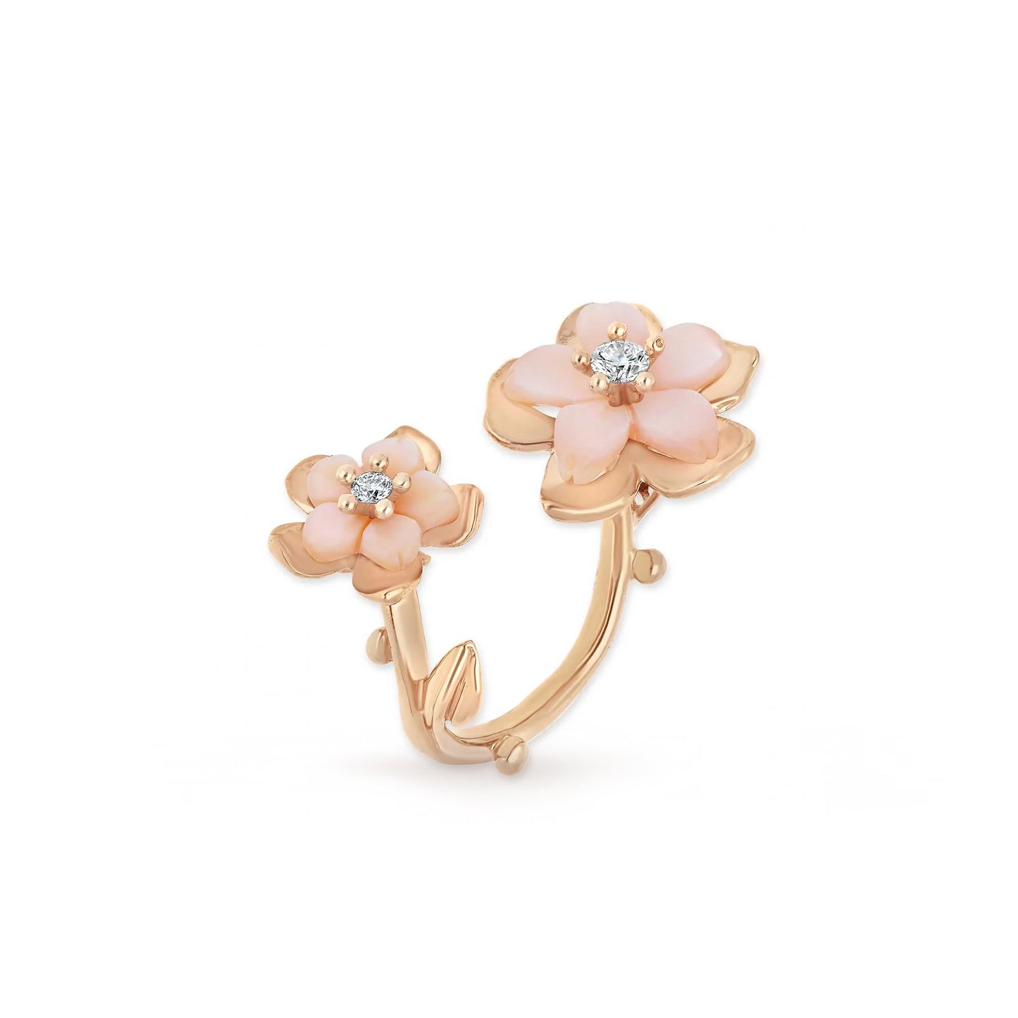 CHERIE BLOSSOM TWO-FLOWER RING