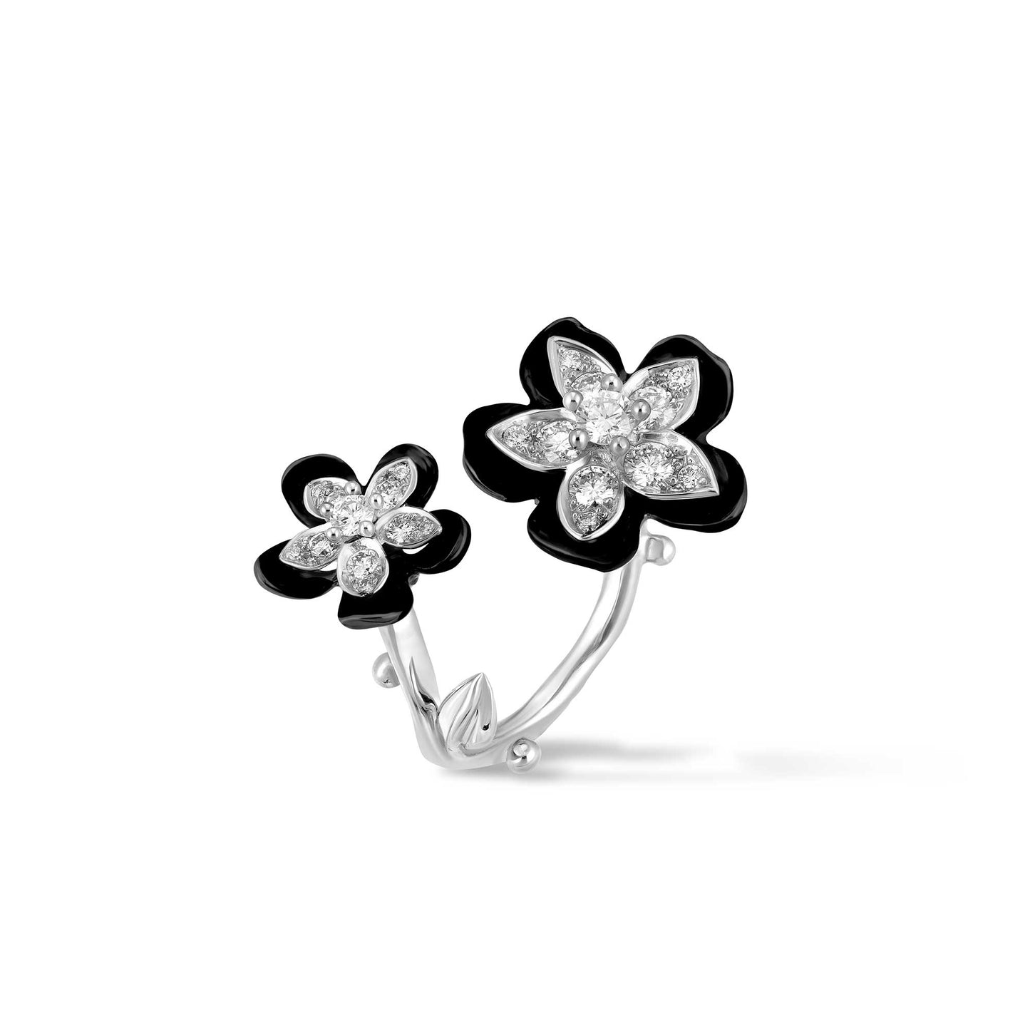 CHERIE BLOSSOM DIAMOND TWO-FLOWER RING