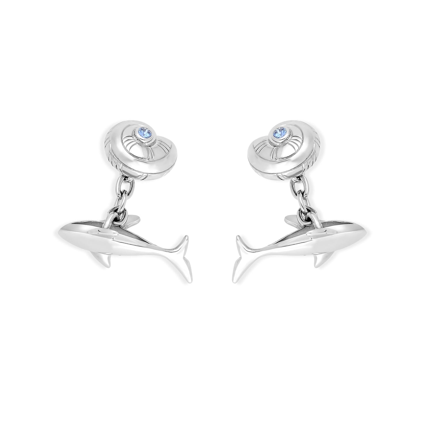 AQUA REQUIN CUFFLINKS