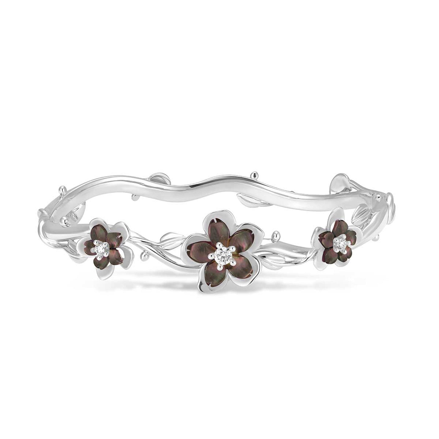 BRACELET JONC CHÉRIE BLOSSOM OR BLANC