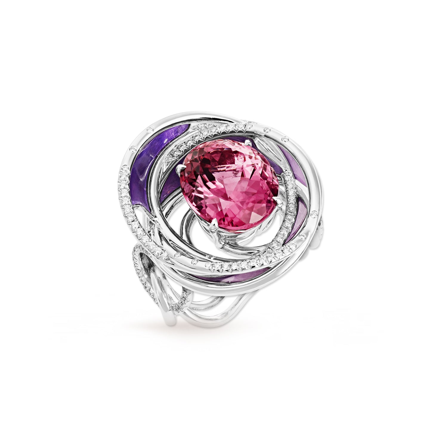 COCKTAIL ROSE TOURBILLON RING