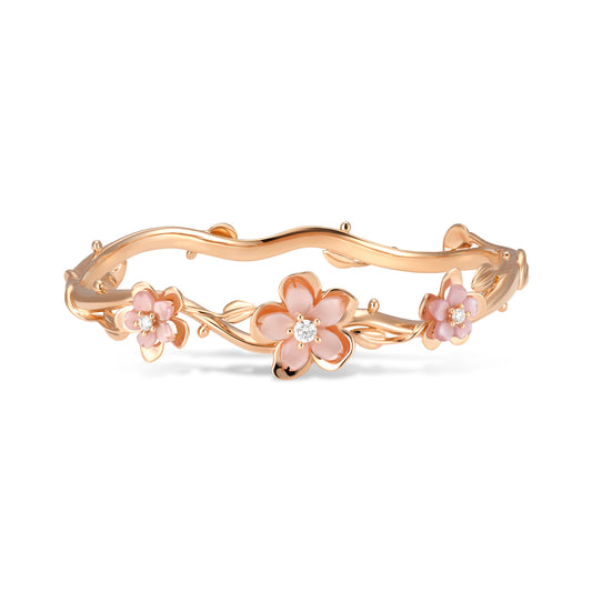 BRACELET JONC CHÉRIE BLOSSOM OR ROSE