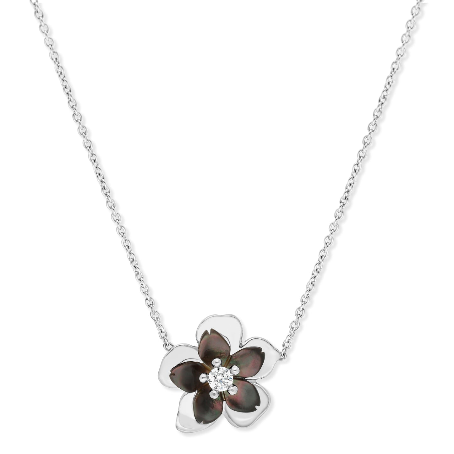 WHITE GOLD CHERIE BLOSSOM NECKLACE