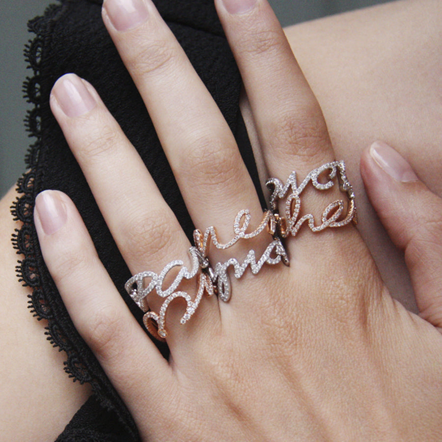 BAGUE ECRITURE BONHEUR