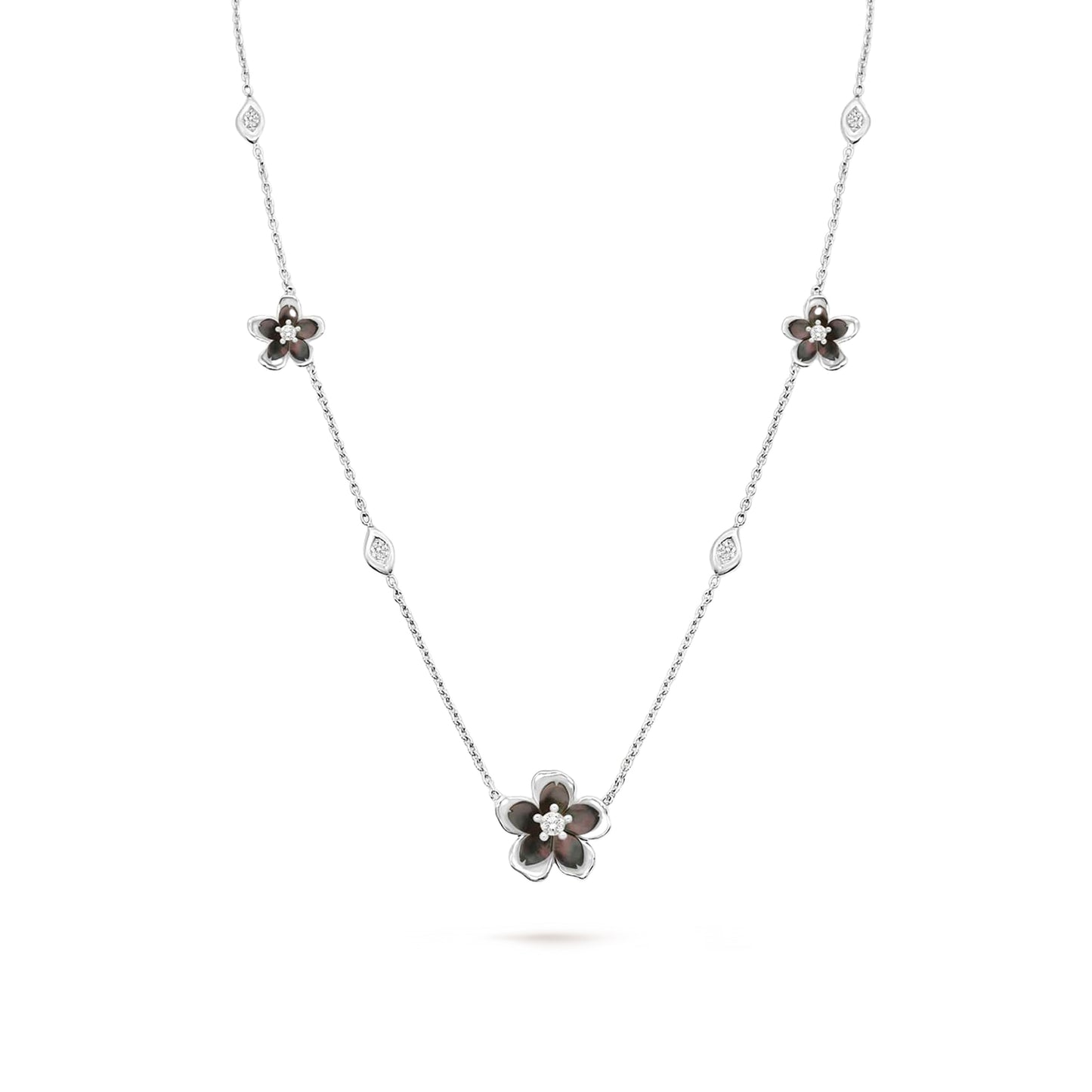 WHITE GOLD CHERIE BLOSSOM NECKLACE