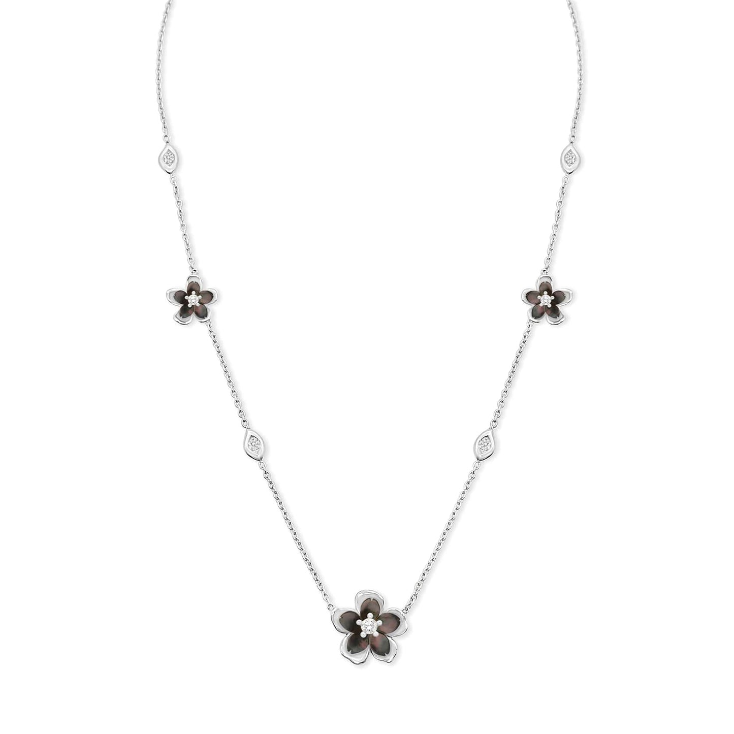 WHITE GOLD CHERIE BLOSSOM NECKLACE