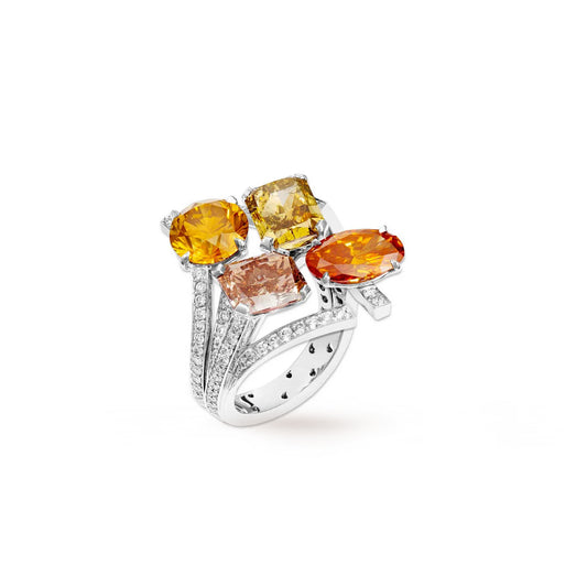 4 FEUILLES DIAMANTS RING