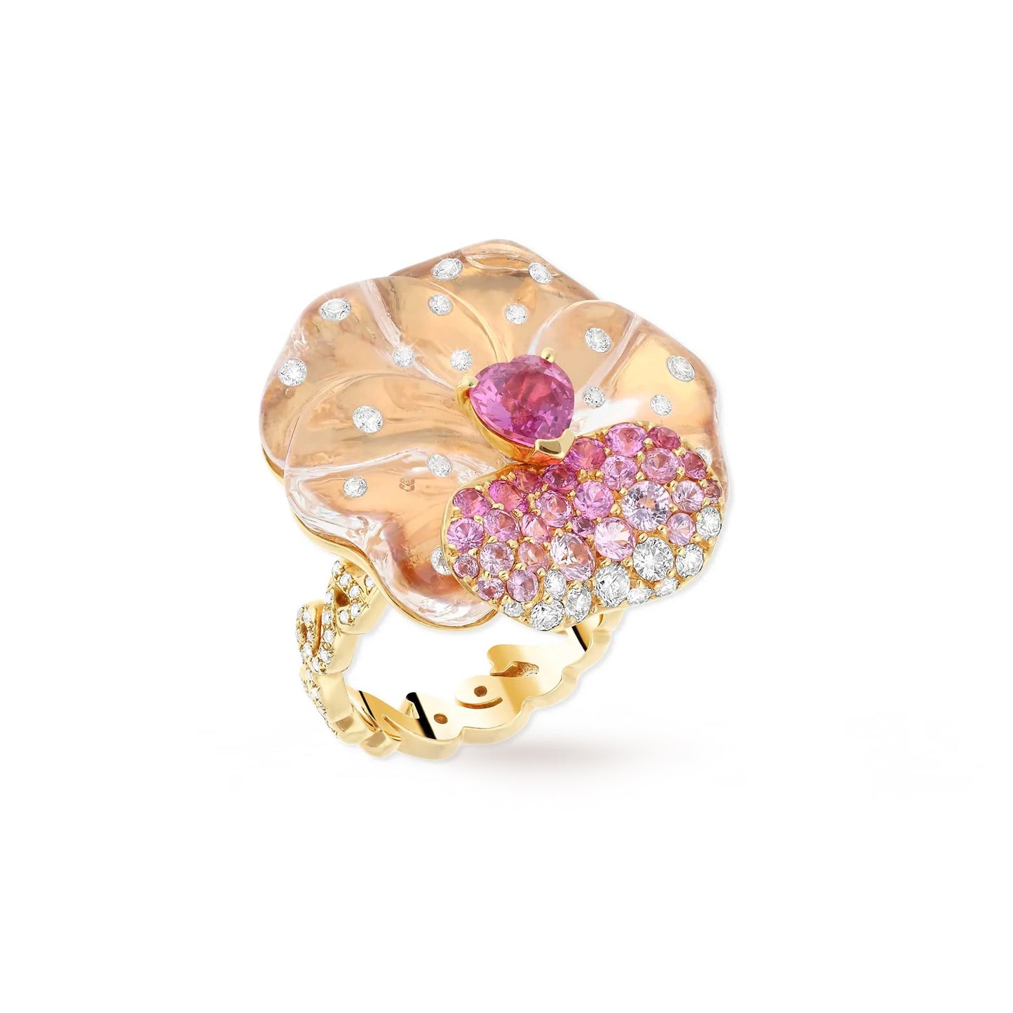 BAGUE PENSÉE OR ROSE