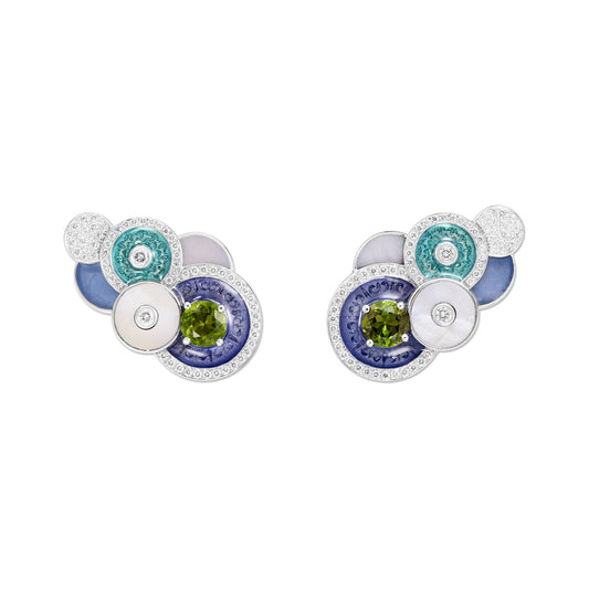 EARRINGS JARDIN ENCHANTE WATER LILY WHITE GOLD