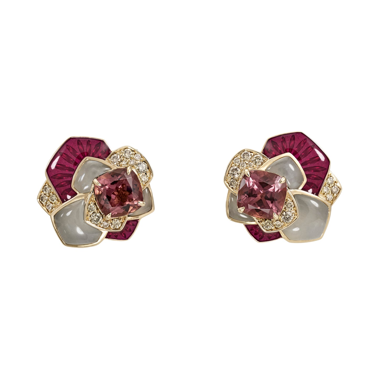 JARDIN ENCHANTE RED PEONY EARRINGS