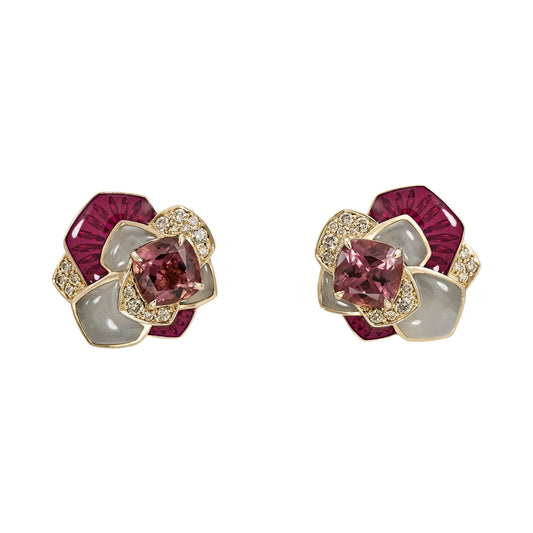 JARDIN ENCHANTE RED PEONY EARRINGS