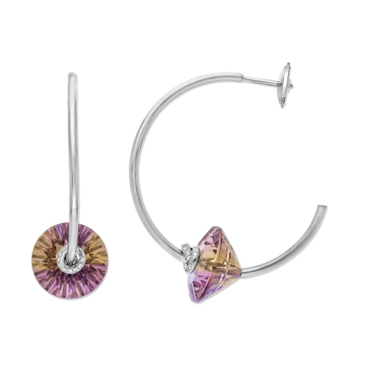 BOUCLES D'OREILLES CRÉOLES PIERRES PERCÉES