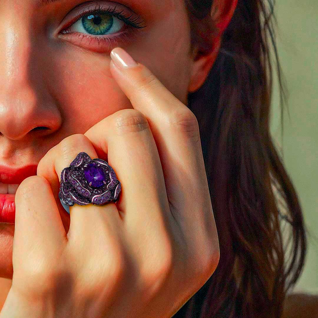 BAGUE ROSE BÄUMER -  TOURMALINE VERTE